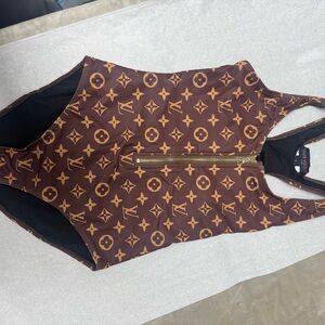 Louis Vuitton Monogram Brown Swimsuit with Zipper